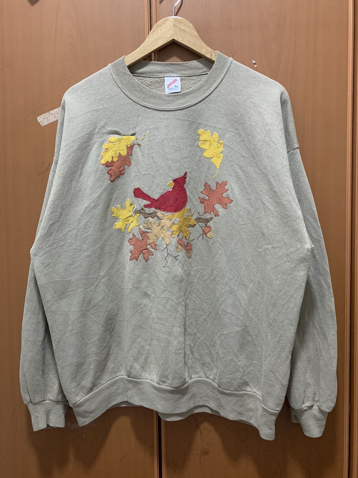 Jerzees Vintage Jerzees Art Cardinal Bird Autumn Leave Sweatshirt Size US XL / EU 56 / 4 - 1 Thumbnail