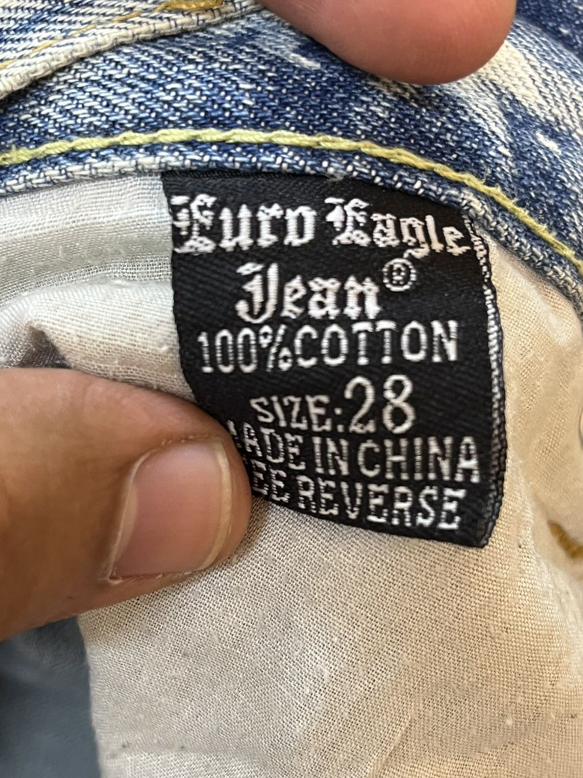 Japanese Brand Vintage Euro Eagle Vision Ripped Grunge Distressed Denjm Size US 29 - 9 Thumbnail
