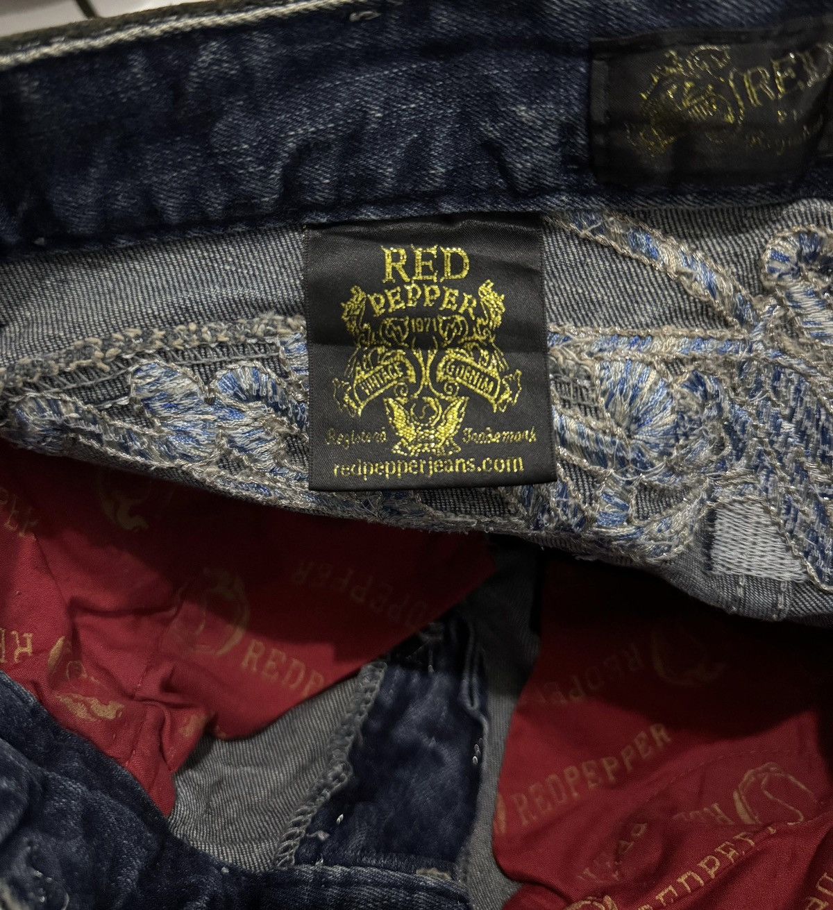 Hysteric Glamour Y2k Red Peppers skull studded ifsixwasnine bootcut jeans Size US 29 - 11 Thumbnail