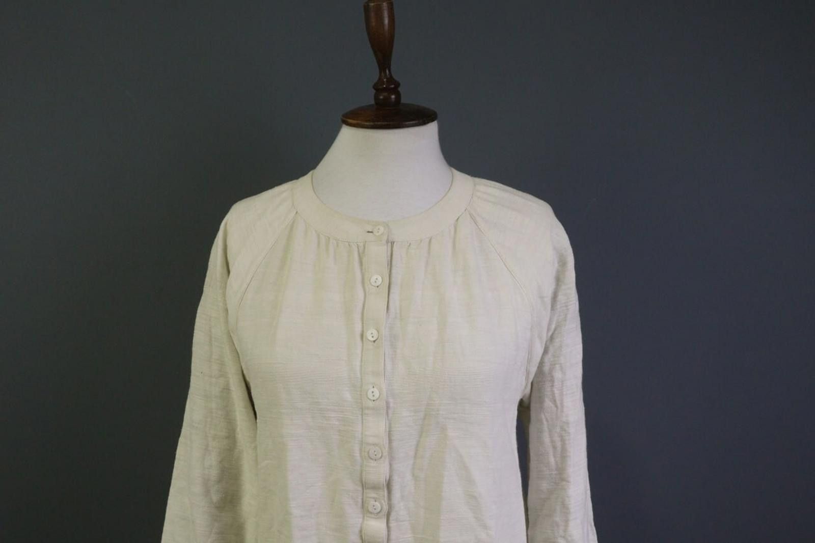 A.P.C. A.P.C White 100% Cotton Round Neck Blouse Top Size 38 Size M / US 6-8 / IT 42-44 - 2 Thumbnail
