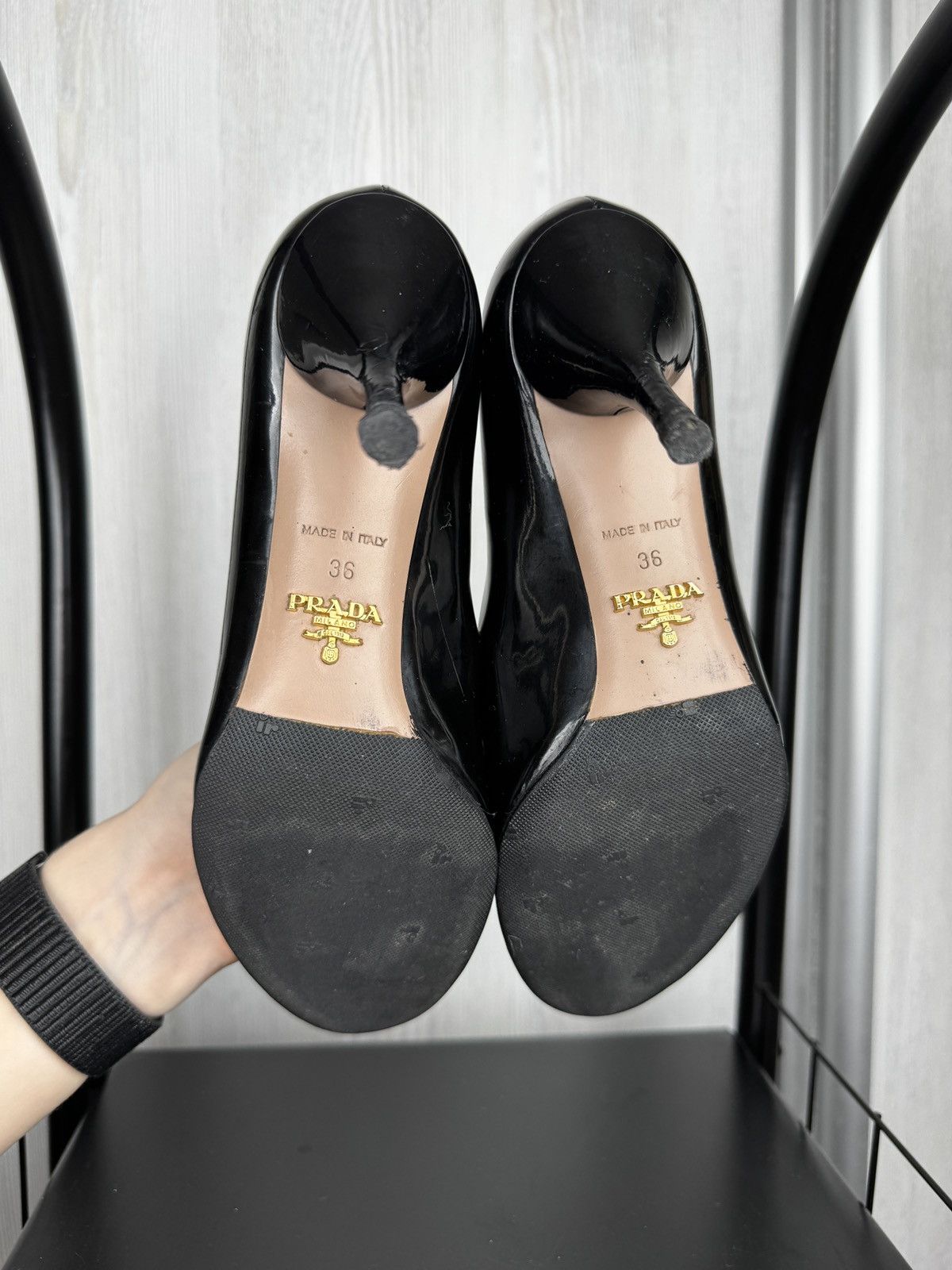 Prada Prada Women’s High Heels Shoes Platform Black Patent Leather Size US 6 / IT 36 - 13 Thumbnail
