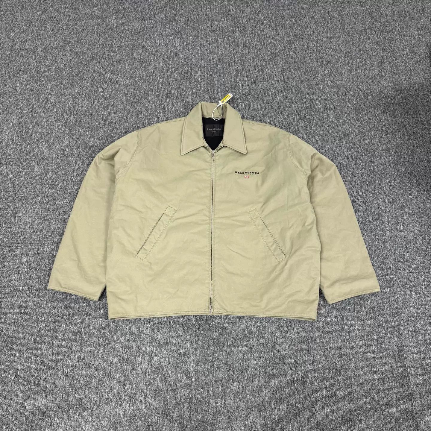 Balenciaga Balenciaga Khaki Oversized Collar Work Jacket S Size S / US 4 / IT 40 - 1 Thumbnail