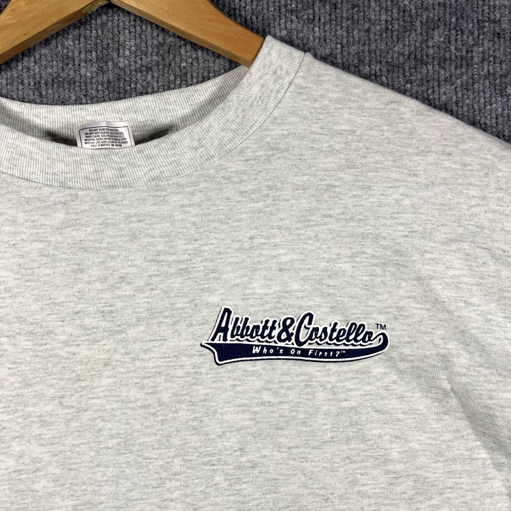AAA VINTAGE Abbott & Costello Who’s On First Gray T-Shirt Mens 2XL Baseball Comedy Promo 90s Size US XXL / EU 58 / 5 - 4 Thumbnail