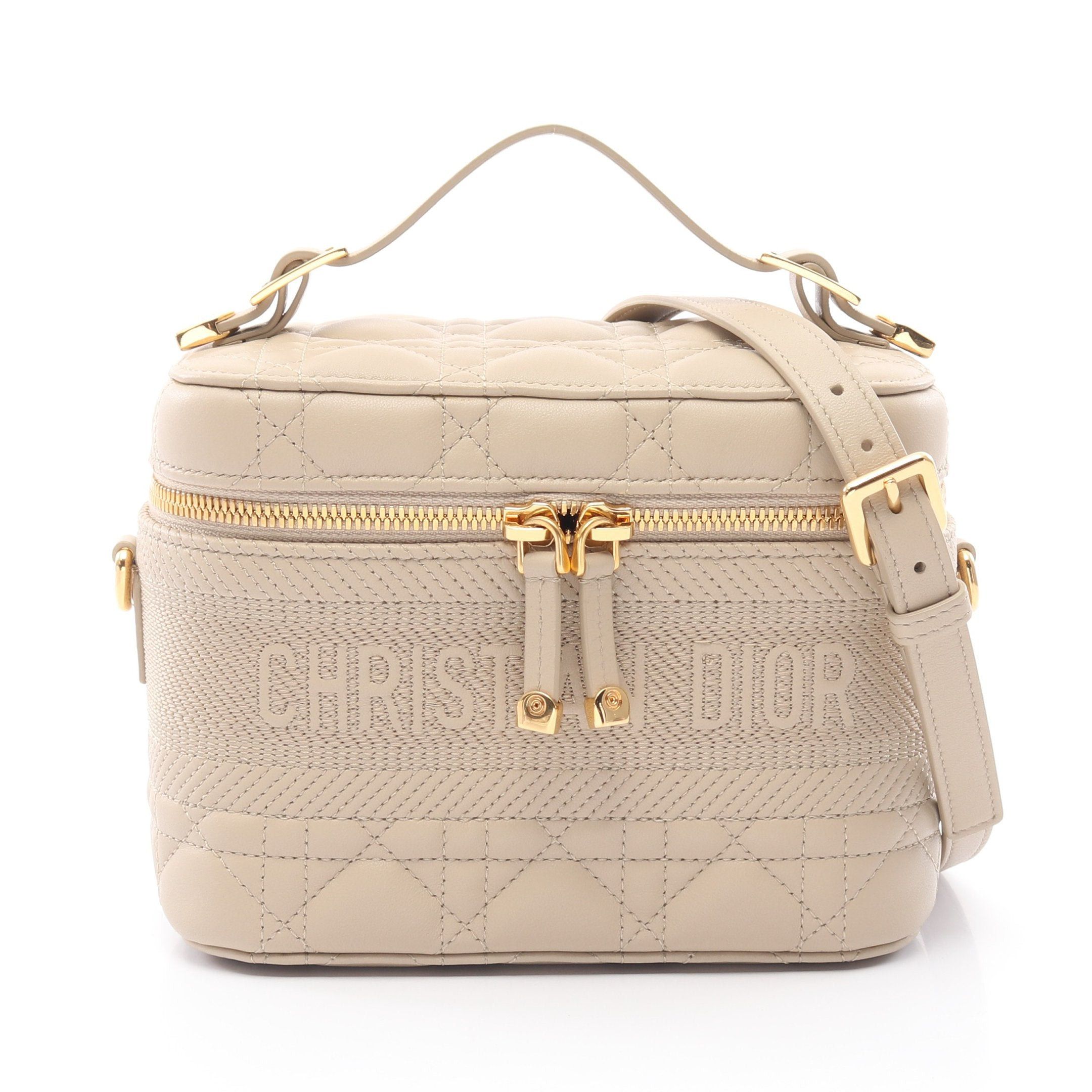 Dior Dior Diortravel Small Vanity Canage Handbag Bag Leather Beige Size ONE SIZE - 1 Thumbnail