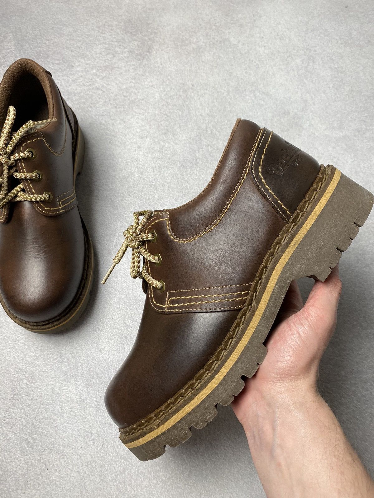 Dockers Dockers Vintage Chunky Brown Leather Platform Boots Goth Size US 8 / EU 41 - 5 Thumbnail