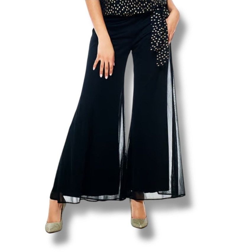 Other Connected Apparel chiffon overlay highwaisted wide leg pants Size 26" / US 2 / IT 38 - 2 Thumbnail