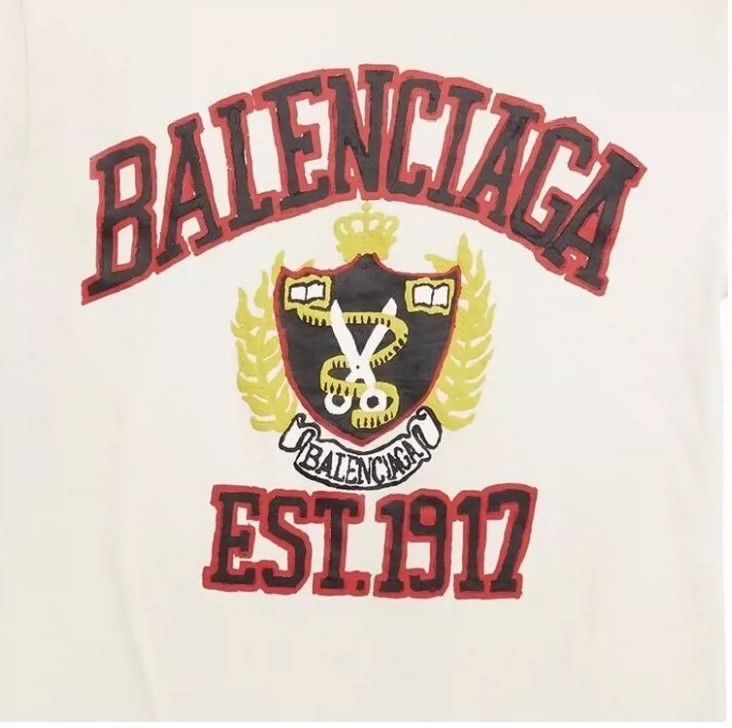 Balenciaga Balenciaga Logo monogrammed printed crew neck pullover sho Size US S / EU 44-46 / 1 - 3 Thumbnail