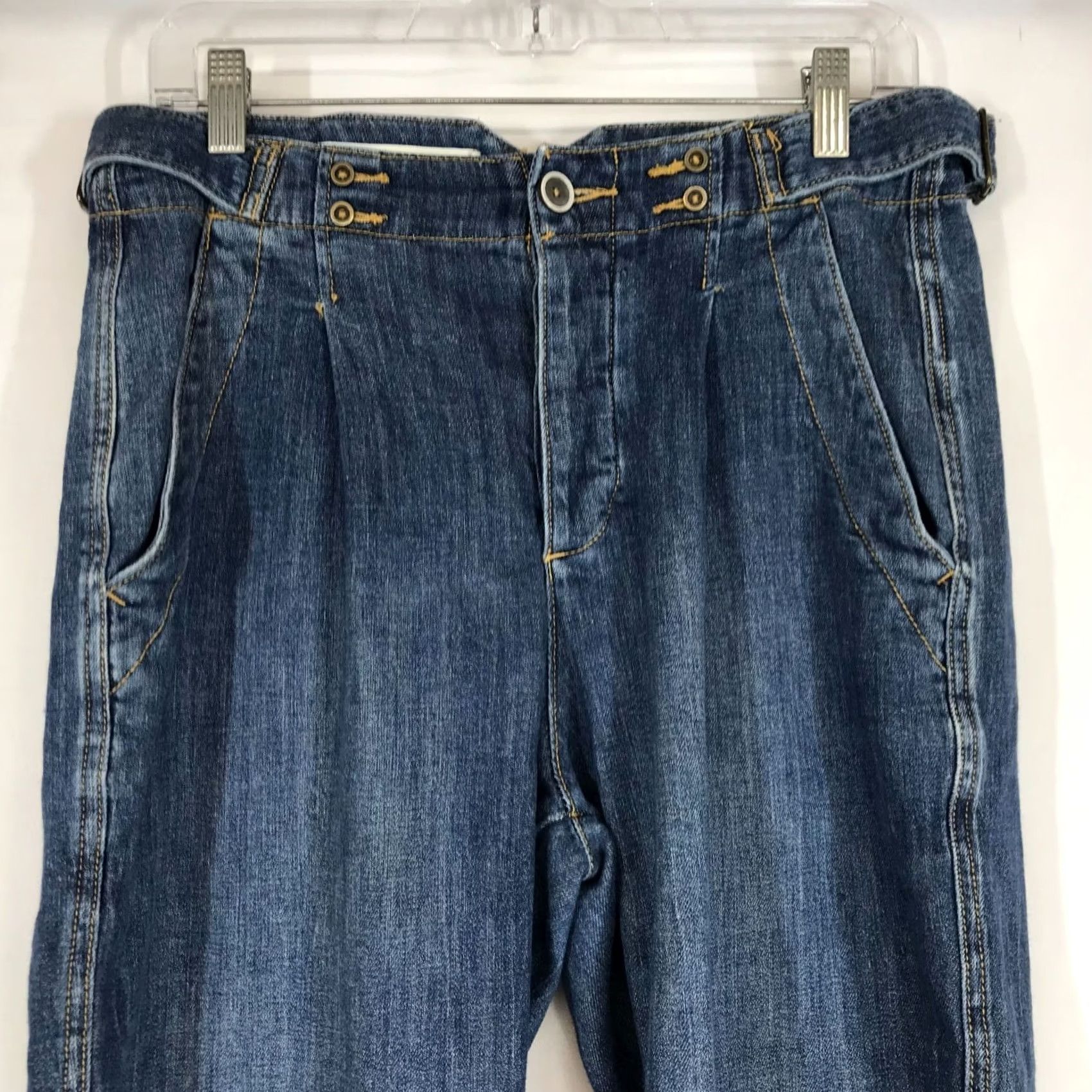 Vintage PILCRO - Womens 27 - Blue Denim Wide Leg Jeans Size 27" / US 4 / IT 40 - 2 Thumbnail