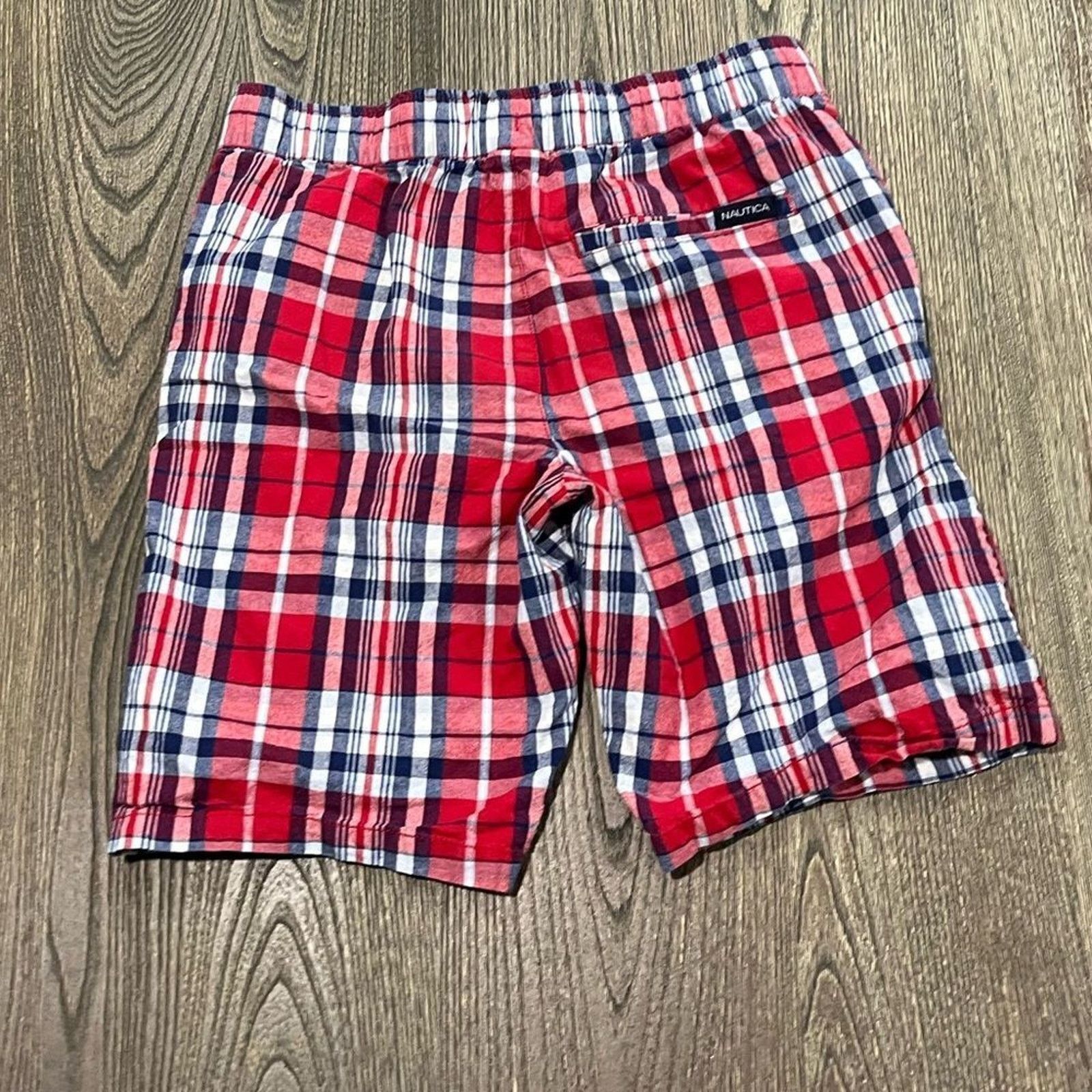 Nautica Nautica Boys Youth Plaid Straight-Fit Poplin Shorts L/14 Size US 28 / EU 44 - 2 Thumbnail
