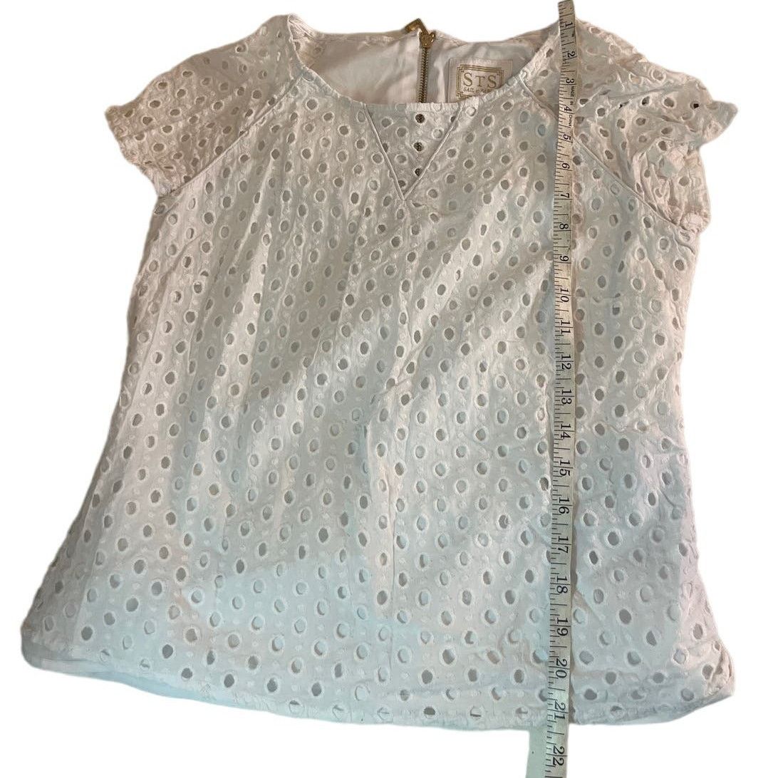 Designer Sail To Sable White Eyelet Short sleeve top Size M Size M / US 6-8 / IT 42-44 - 6 Thumbnail