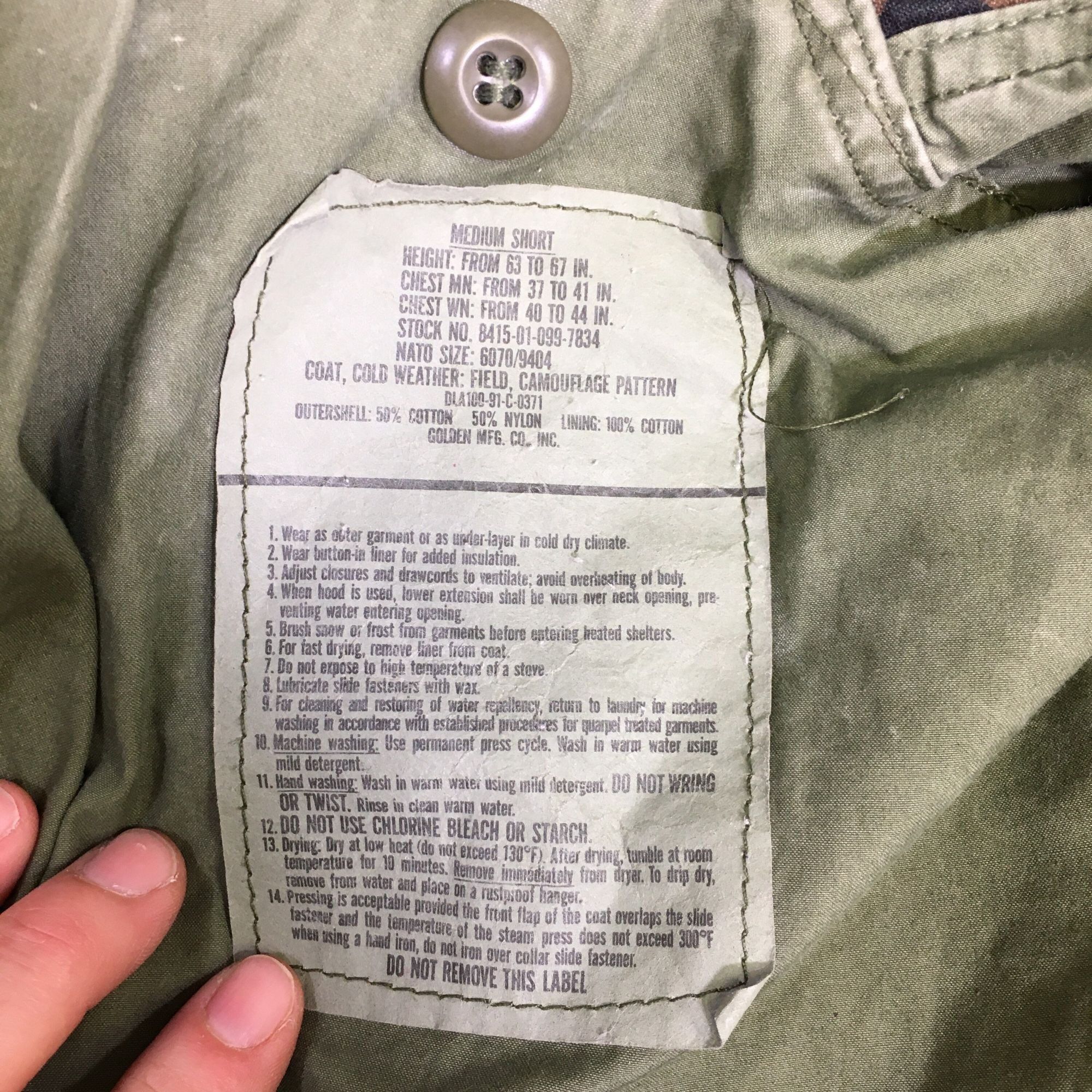 Other Vtg USA Military CAMOUFLAGE Combat Field Coat Army Jacket Size US XL / EU 56 / 4 - 6 Thumbnail