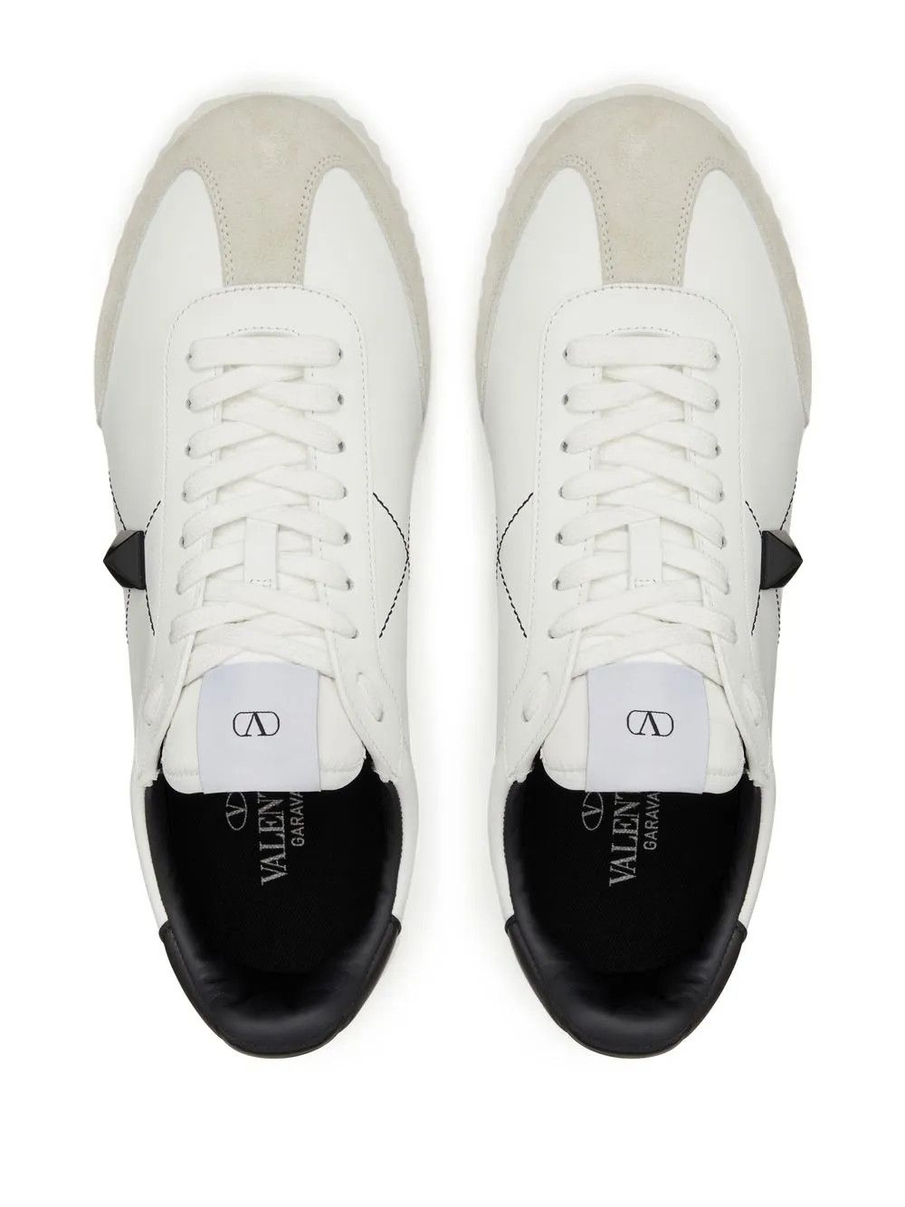 Valentino o1y0525 Leather Low-Top Sneakers in White/Black Size US 7 / EU 40 - 3 Thumbnail