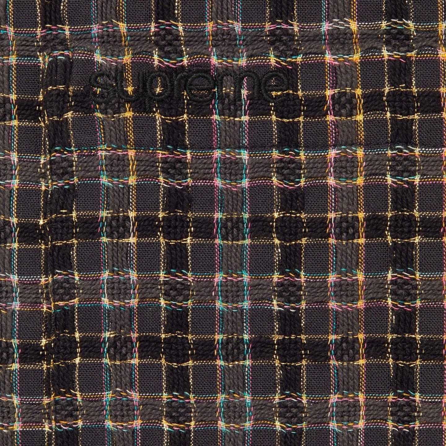 Supreme Supreme FW25 Metallic Plaid Zip Up Shirt Black Size L New Size US L / EU 52-54 / 3 - 4 Thumbnail