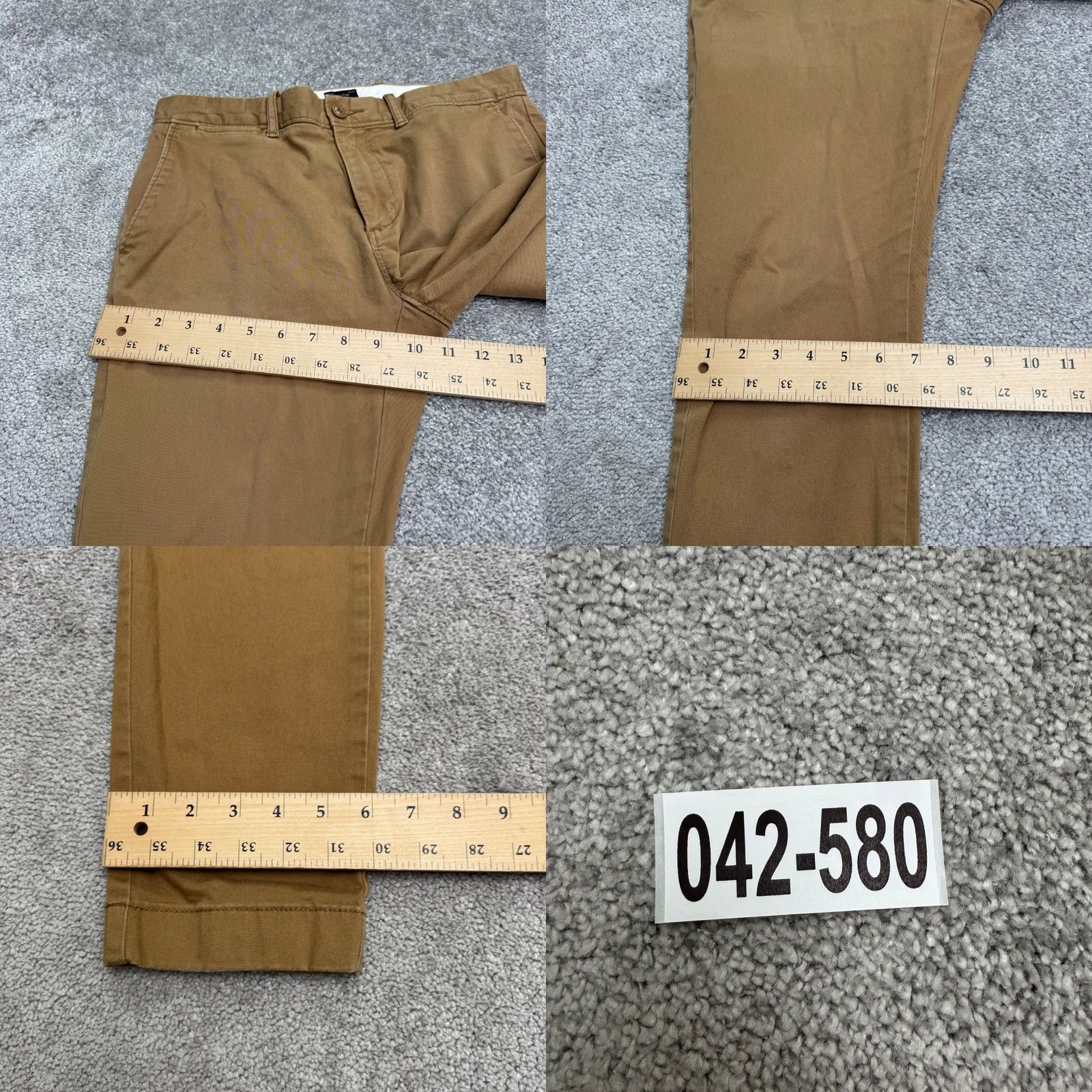 J.Crew J.CREW Mens Pants Chino Skinny Fit Stretch Khakis Brown Cotton Classic 30x30 Casual Workwear Size US 30 / EU 46 - 9 Thumbnail