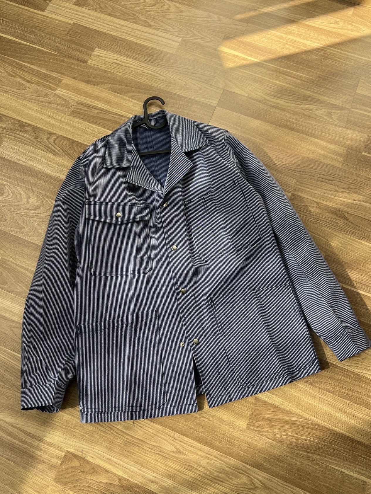 Other Vintage PEBO Swiss Workwear 80s Chore Jacket Blue sz 46 S-M Size US S / EU 44-46 / 1 - 4 Thumbnail