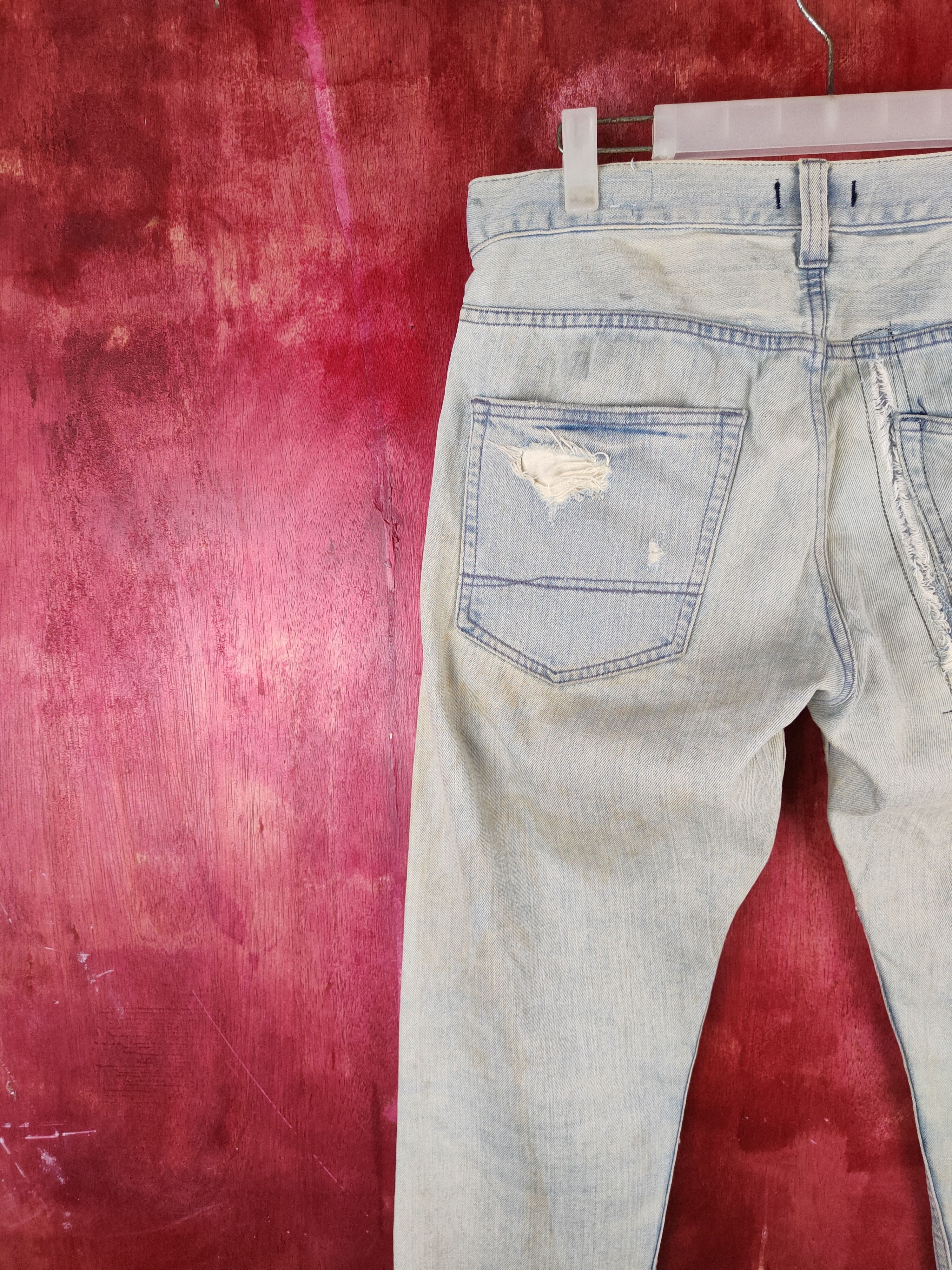 Japanese Brand Bayflow Blue Faded Distressed patchwork Denim #S1483 Size US 30 / EU 46 - 11 Thumbnail