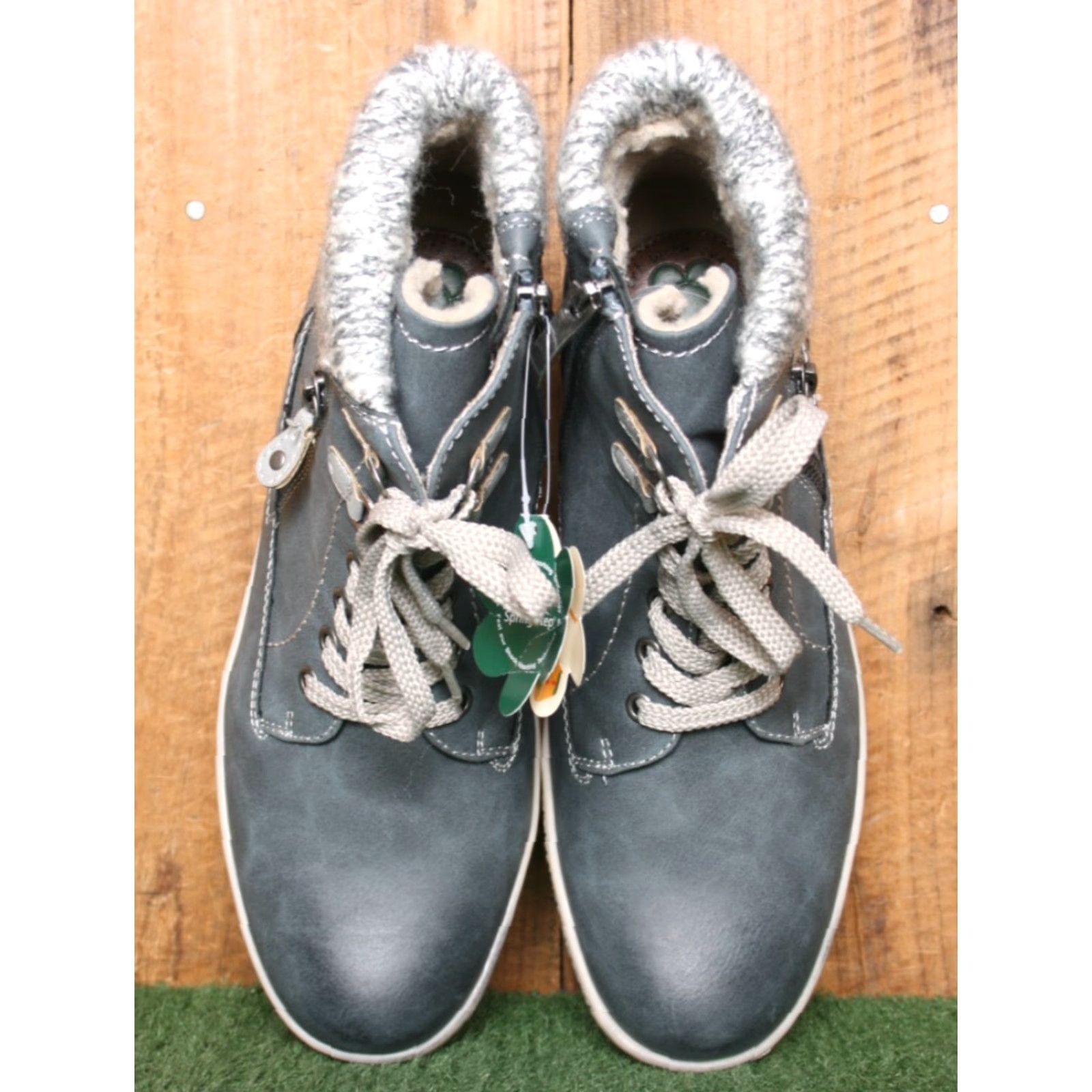 Vintage Spring Step Karlene Bootie Women EU 41 US 10.5 Gray Water Resistant Fleece Lined Ankle Boots Size L / US 10 / IT 46 - 4 Thumbnail