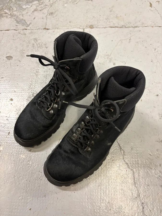 Prada FW1999 Prada Black High Ponyhair Leather Vibram Boots Size US 8 / IT 38 - 3 Thumbnail