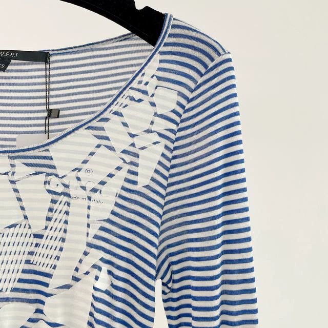 Gucci Gucci Blue striped long sleeves Size XS / US 0-2 / IT 36-38 - 3 Thumbnail