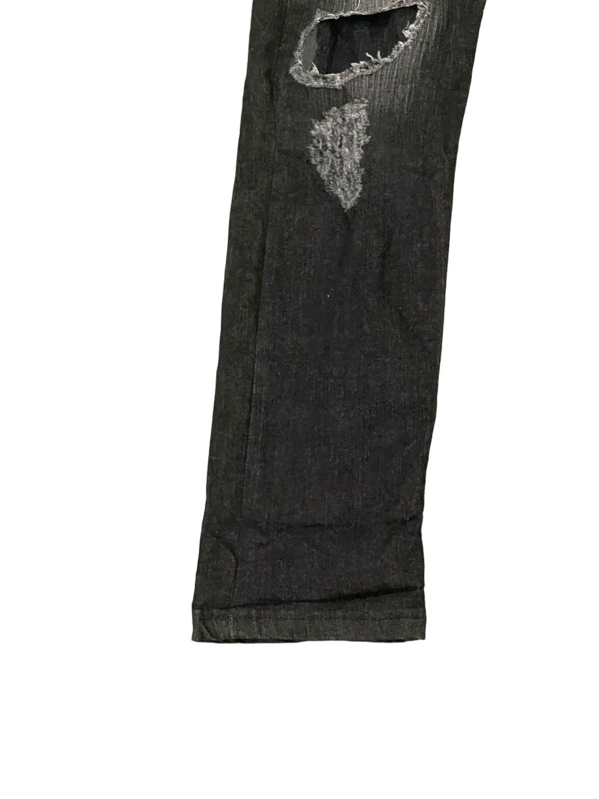 Japanese Brand Distress Jeans K.U.I. Faded Black Skinny Stretch Denim 8🟦6 Size US 31 - 5 Thumbnail