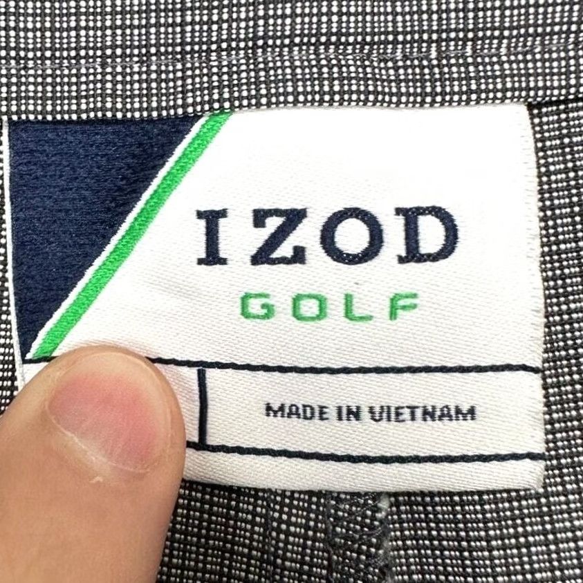 Izod IZOD Chino Golf Shorts Mens 38 Gray Pin Check Flat Front Stretch Pocket Athletic Size US 38 / EU 54 - 3 Thumbnail