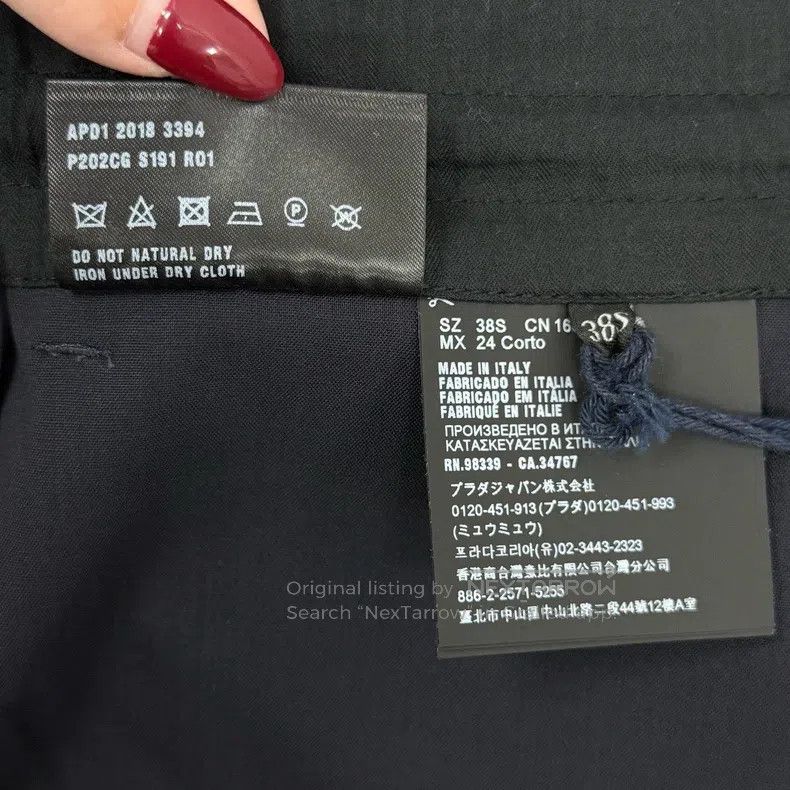 Prada Prada Dark blue sheep wool tie-up suit trousers Size 38R - 6 Thumbnail