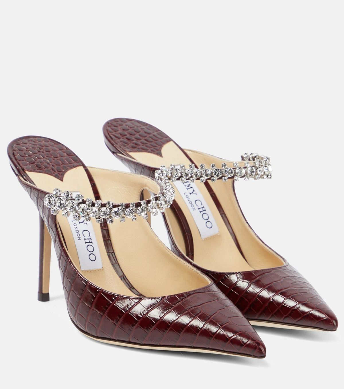 Jimmy Choo o1y0326 Mules in Burgundy Size US 6 / IT 36 - 1 Thumbnail