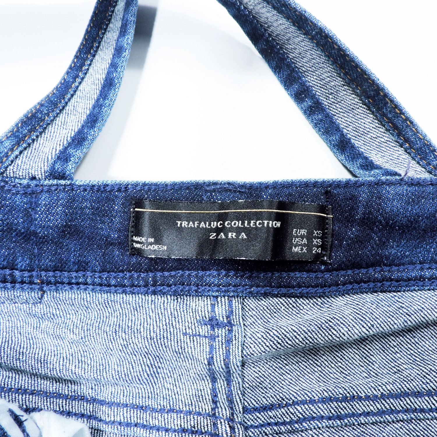 Zara ZARA TRAFALUC COLLECTION BIB OVERALLS DENIM LONG PANTS Size 24" / US 00 / IT 34 - 3 Thumbnail