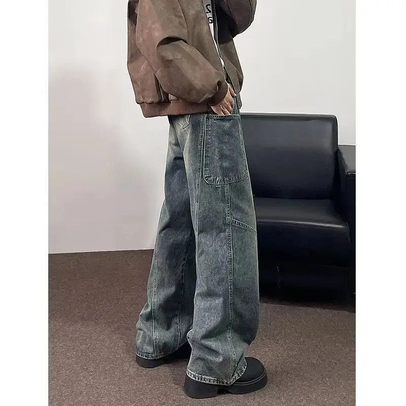 Japanese Brand Retro loose straight leg casual pocket jeans Size US 32 / EU 48 - 4 Thumbnail