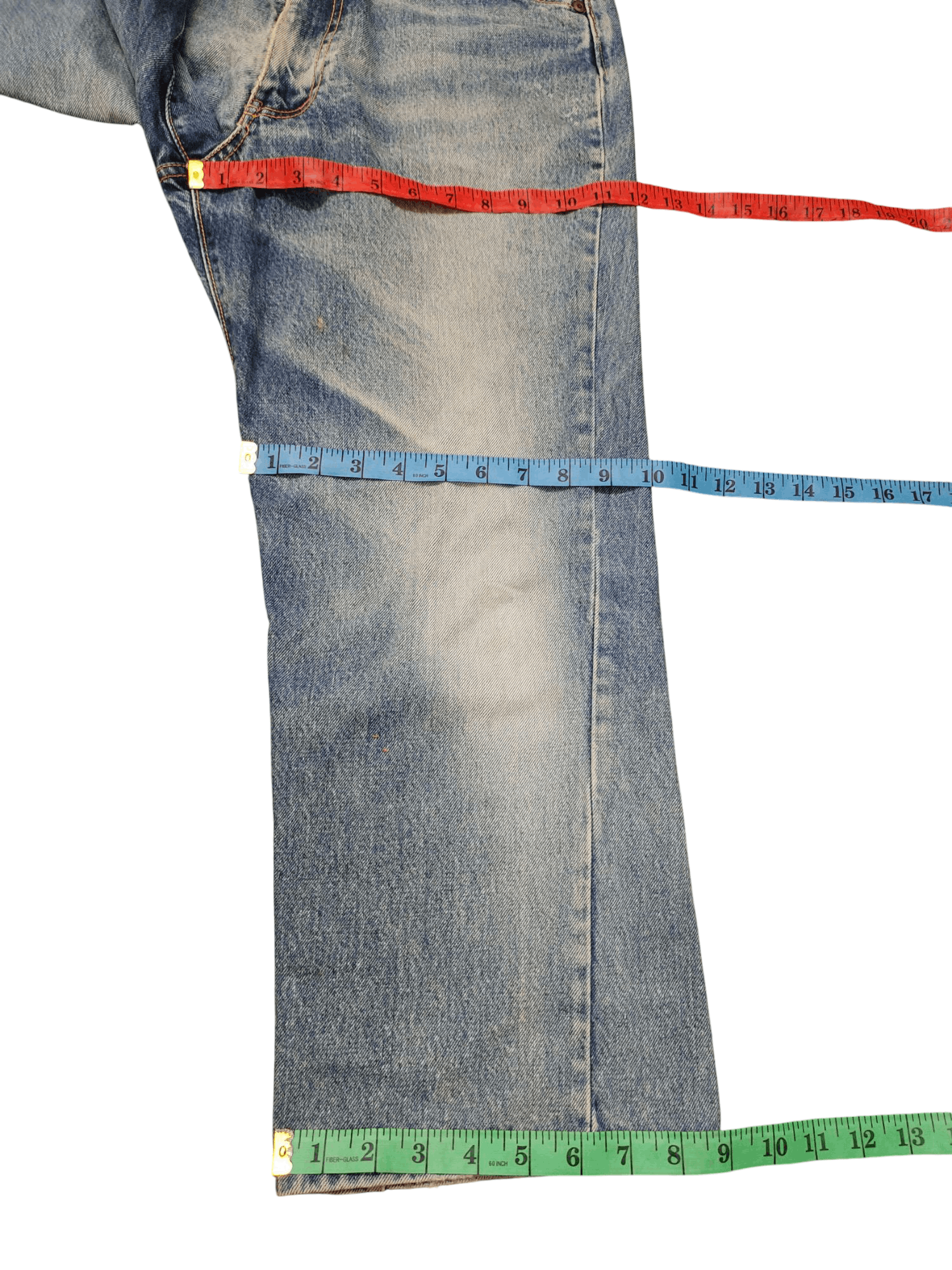 Number (N)ine × Undercover Vintage 80s Edwin Clawmark Distress Faded Denim Jeans Size US 32 / EU 48 - 13 Thumbnail