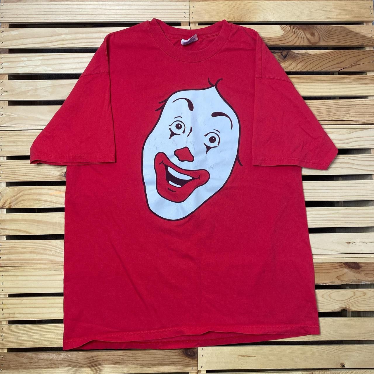 Hanes Vintage McDonalds Big Face Ronald Red Tee Size XL Size US XL / EU 56 / 4 - 1 Thumbnail