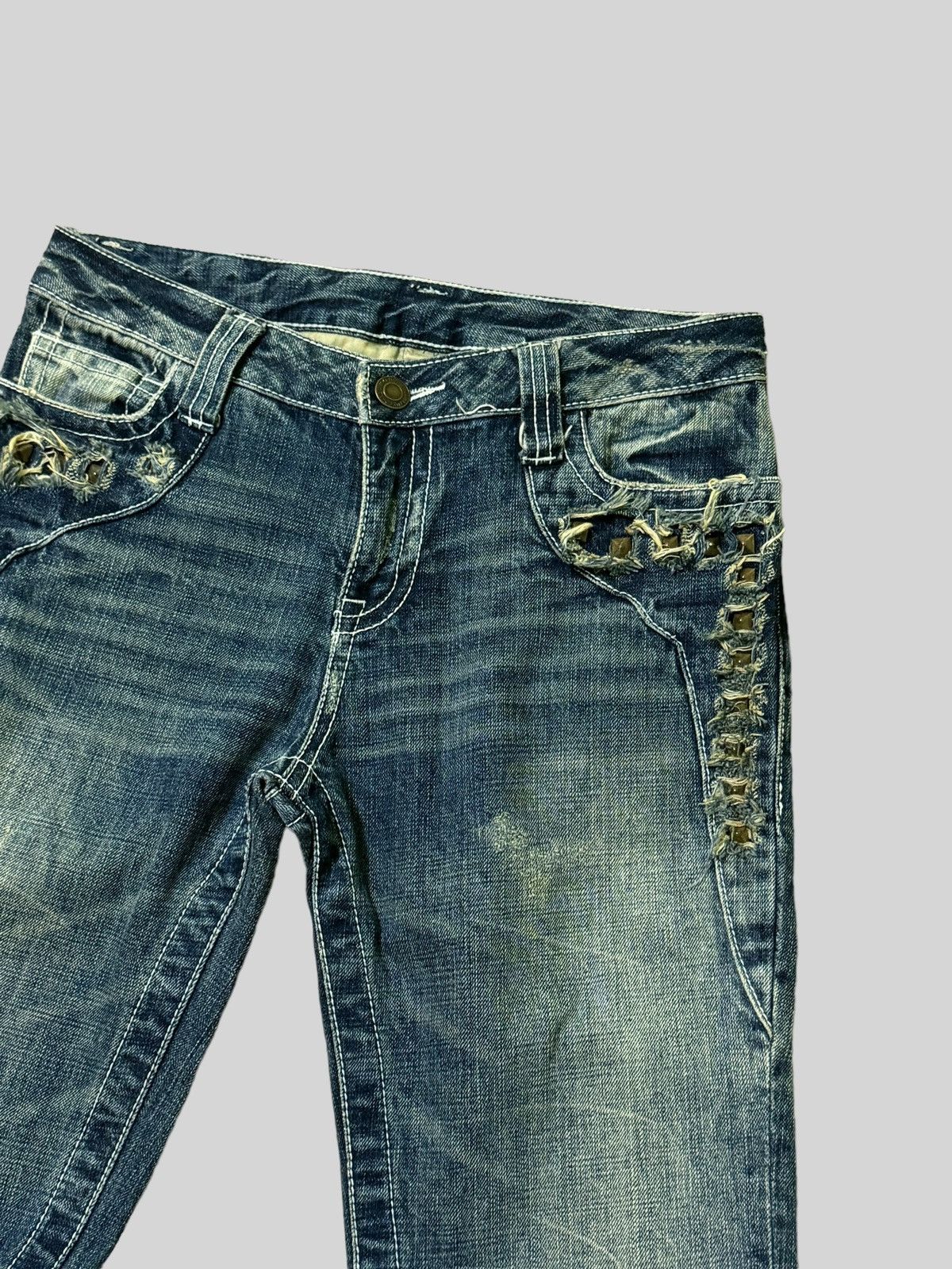 Beauty Beast × If Six Was Nine × Japanese Brand Flare Studded Gothic Distressed Denim pants Size US 29 - 5 Thumbnail