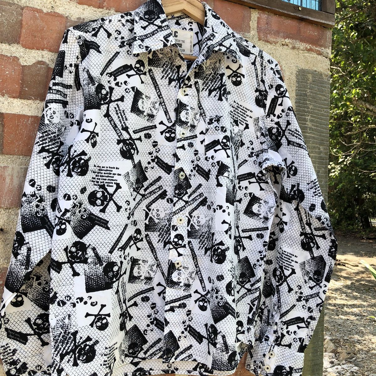 Japanese Brand × Vintage Vintage I.N.C Poem Skull Punk Gothic Button up Shirt 🍒 Size US M / EU 48-50 / 2 - 3 Thumbnail
