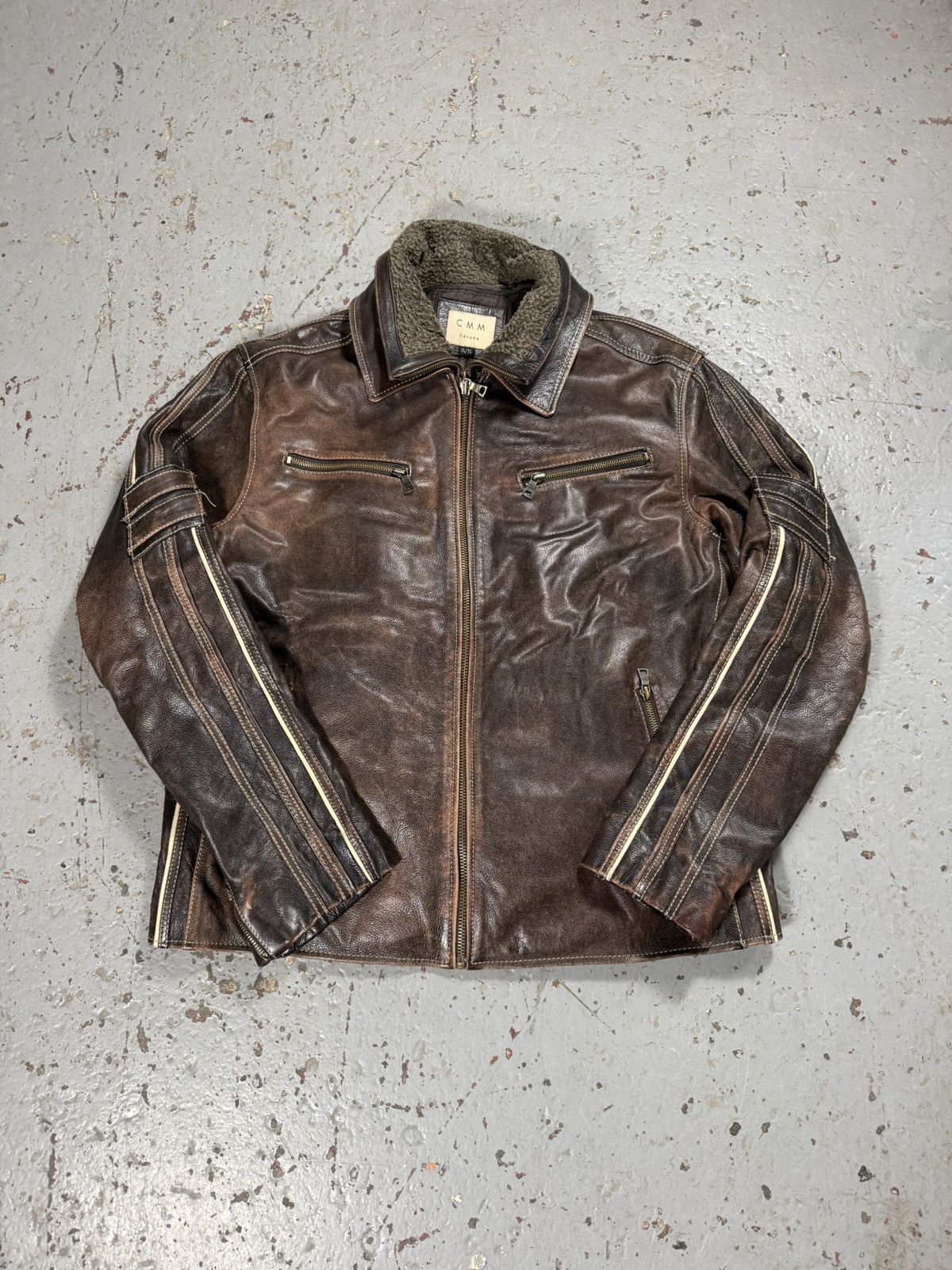 Other Vintage CMM Detachable Fur Collar Leather Faded Pinstripe Ja Size US XL / EU 56 / 4 - 1 Thumbnail