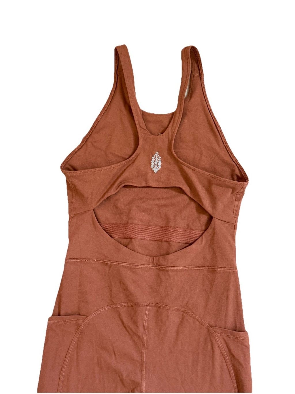 Free People FREE PEOPLE MOVEMENT HIGH NECK JUMPSUIT BODYSUIT BROWN SZ XS Size 26" / US 2 / IT 38 - 2 Thumbnail