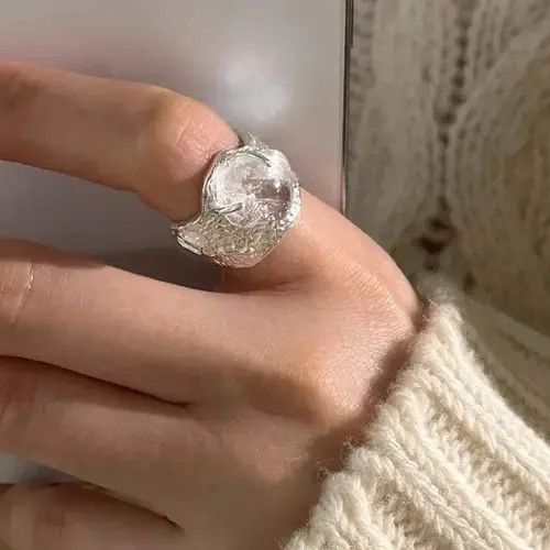 Ring Of Fire Ring For Women Big Stone Simple Size ONE SIZE - 4 Thumbnail
