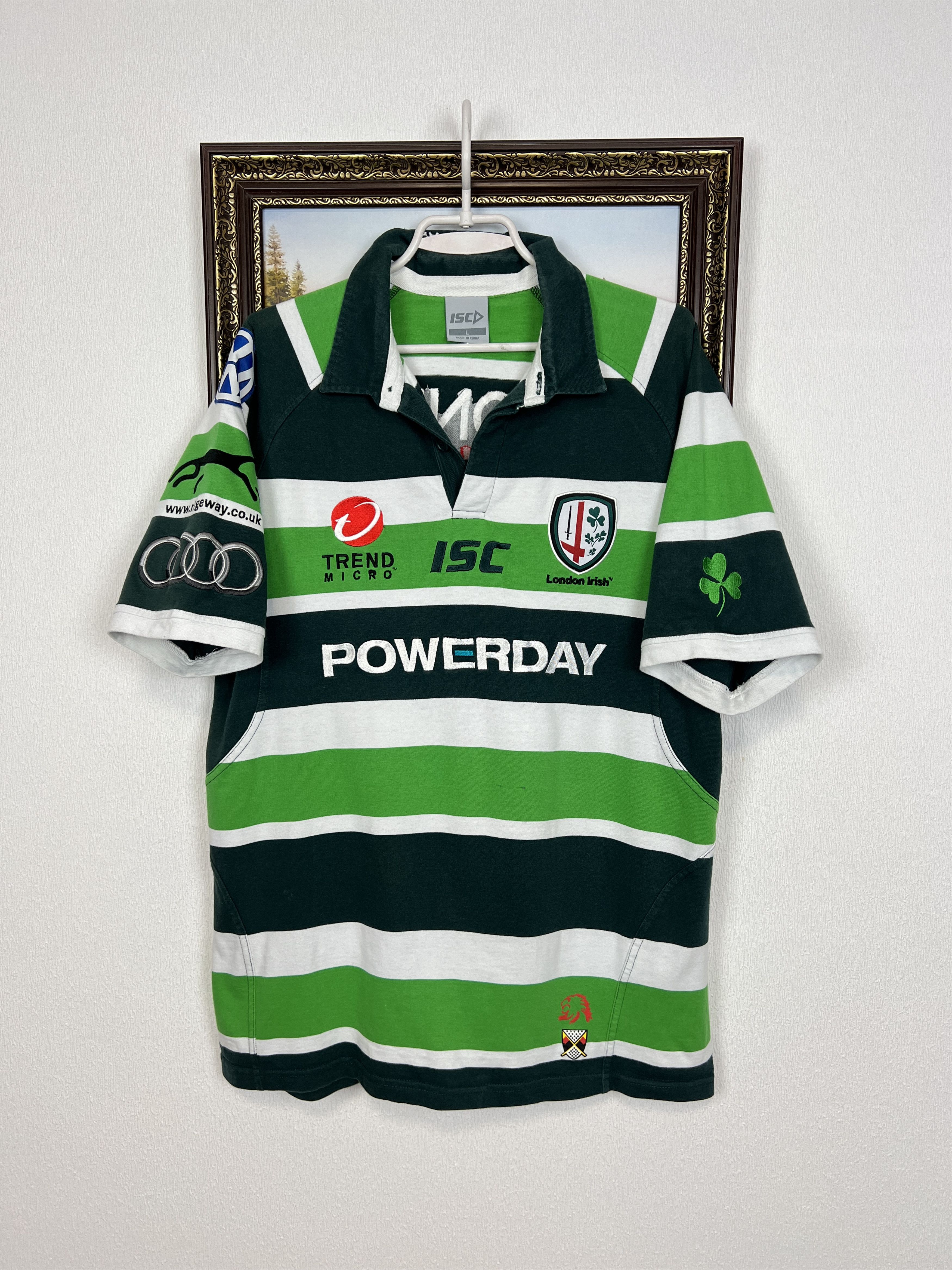 Vintage Vintage London Irish Rugby Union Jersey ISC Powerday Size US L / EU 52-54 / 3 - 1 Thumbnail