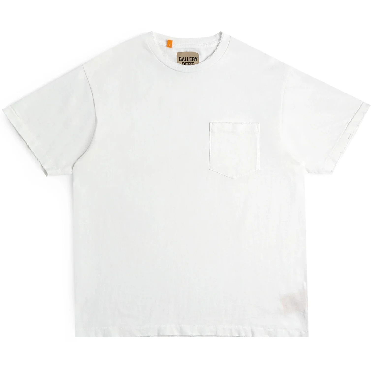 o1mle0725 Plain Vintage Pkt T-Shirt in White