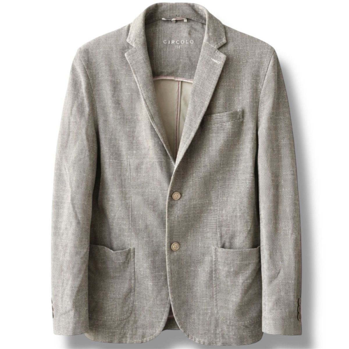 Circolo 1901 CIRCOLO 1901 STRETCH MENS GRAY BEIGE SOLID BLAZER JACKET 56 Size 54L - 1 Thumbnail