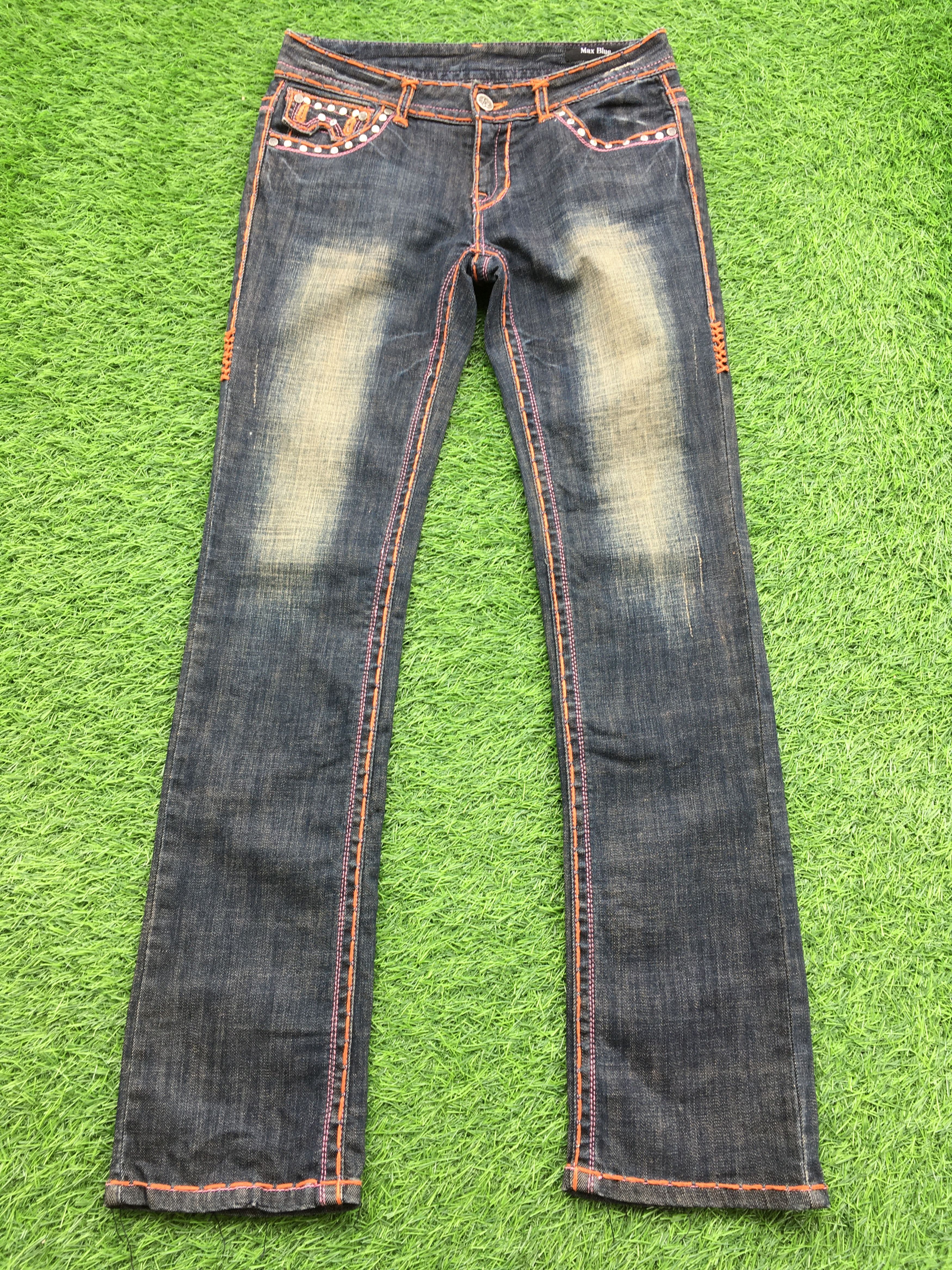 Japanese Brand Fleur De Lis medium blue wash embellished slim jean D-1213 Size 26" / US 2 / IT 38 - 2 Thumbnail