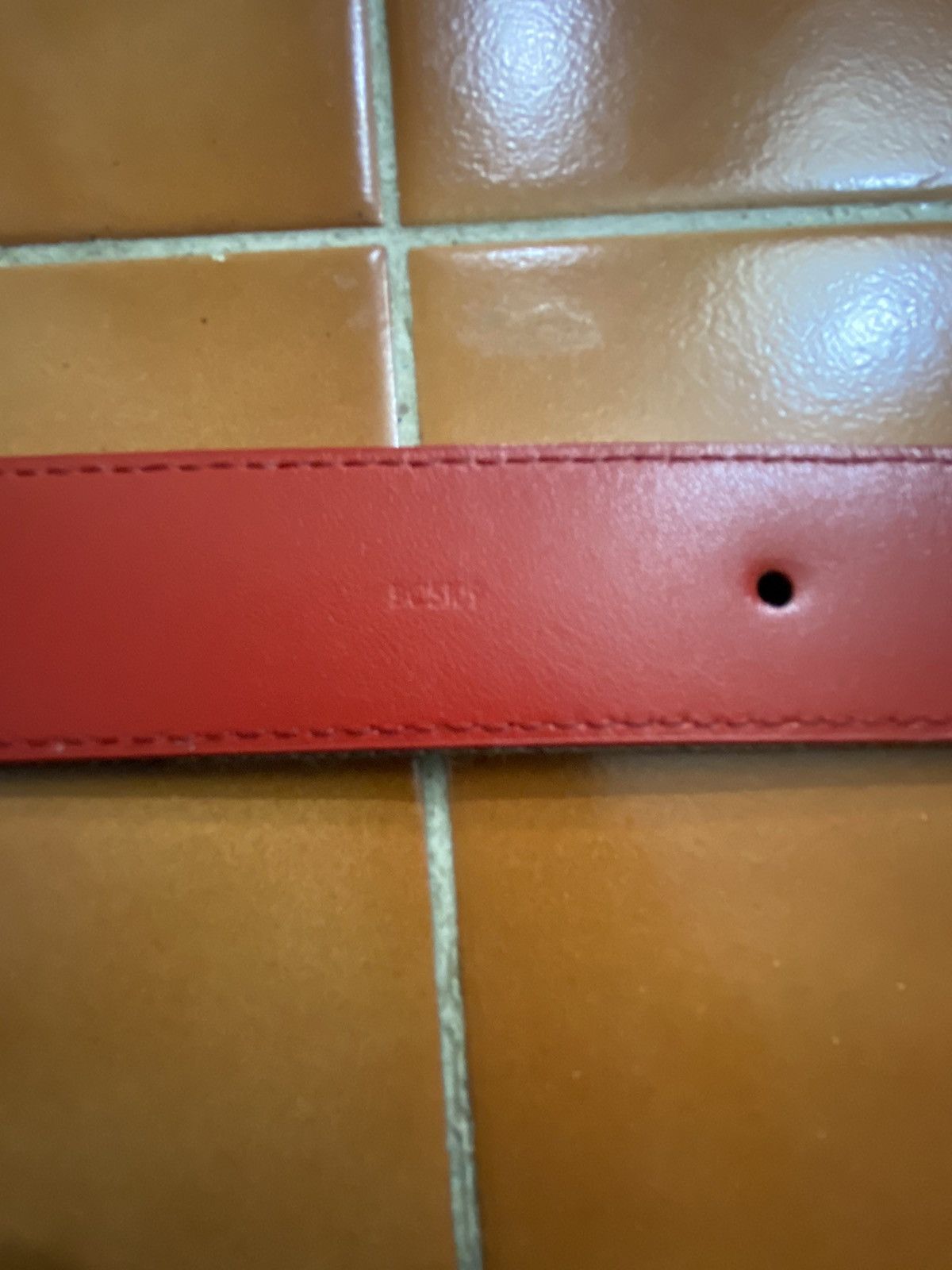 Louis Vuitton Unisex LOUIS VUITTON DENIM/RED BELT GOLD TONE HARDWARE, Size ONE SIZE - 20 Thumbnail