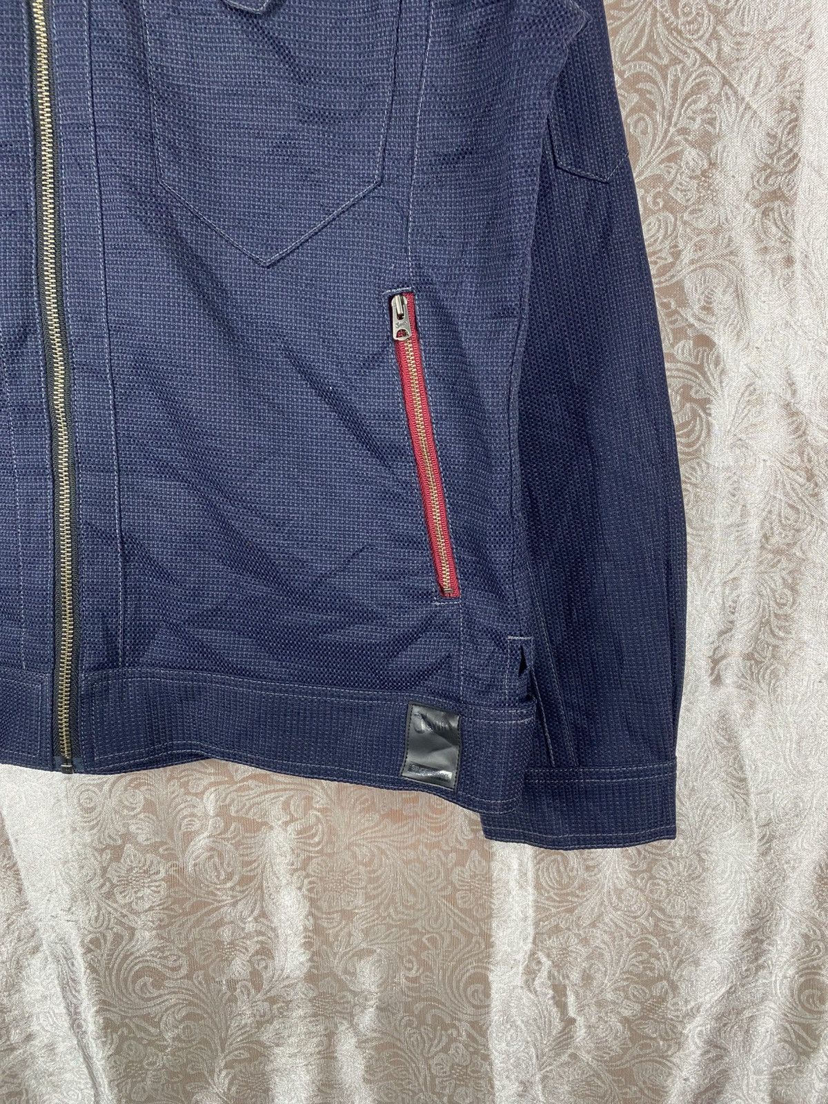Japanese Brand Jawin EARTH Navy Utility Workwear Full Zip Textured Fabric Size US L / EU 52-54 / 3 - 6 Thumbnail