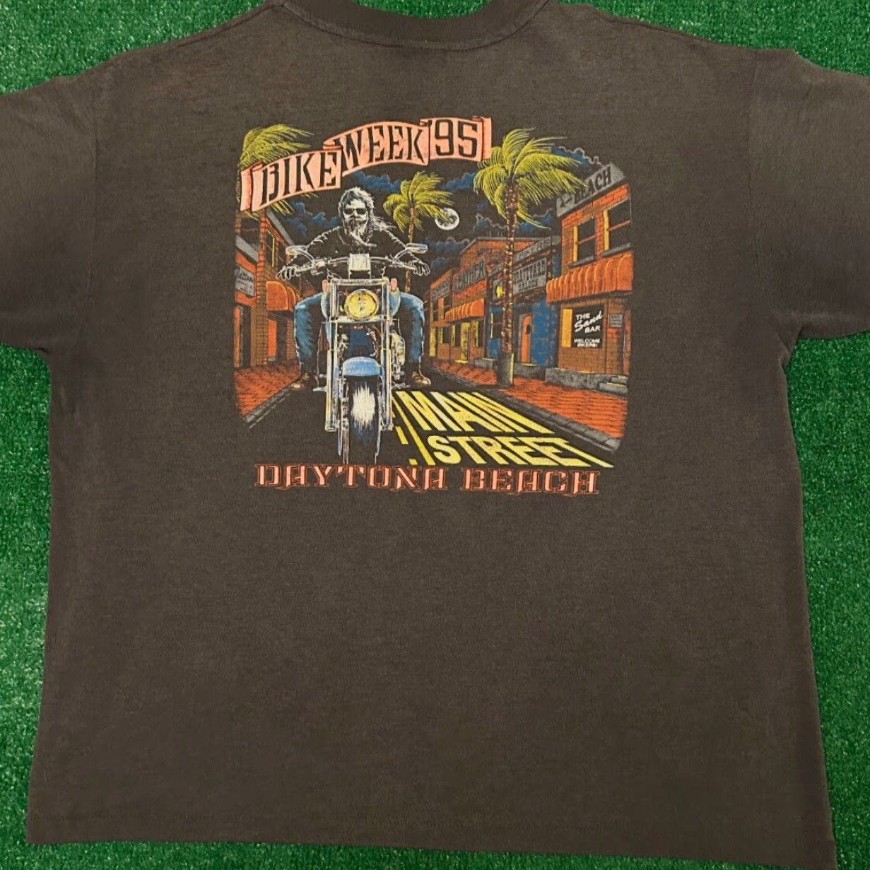 Vintage VINTAGE 90s Daytona Beach Florida Bike Week Main St Biker 1995 Shirt Mens Sz XL Black T-Shirt Size US XL / EU 56 / 4 - 4 Thumbnail