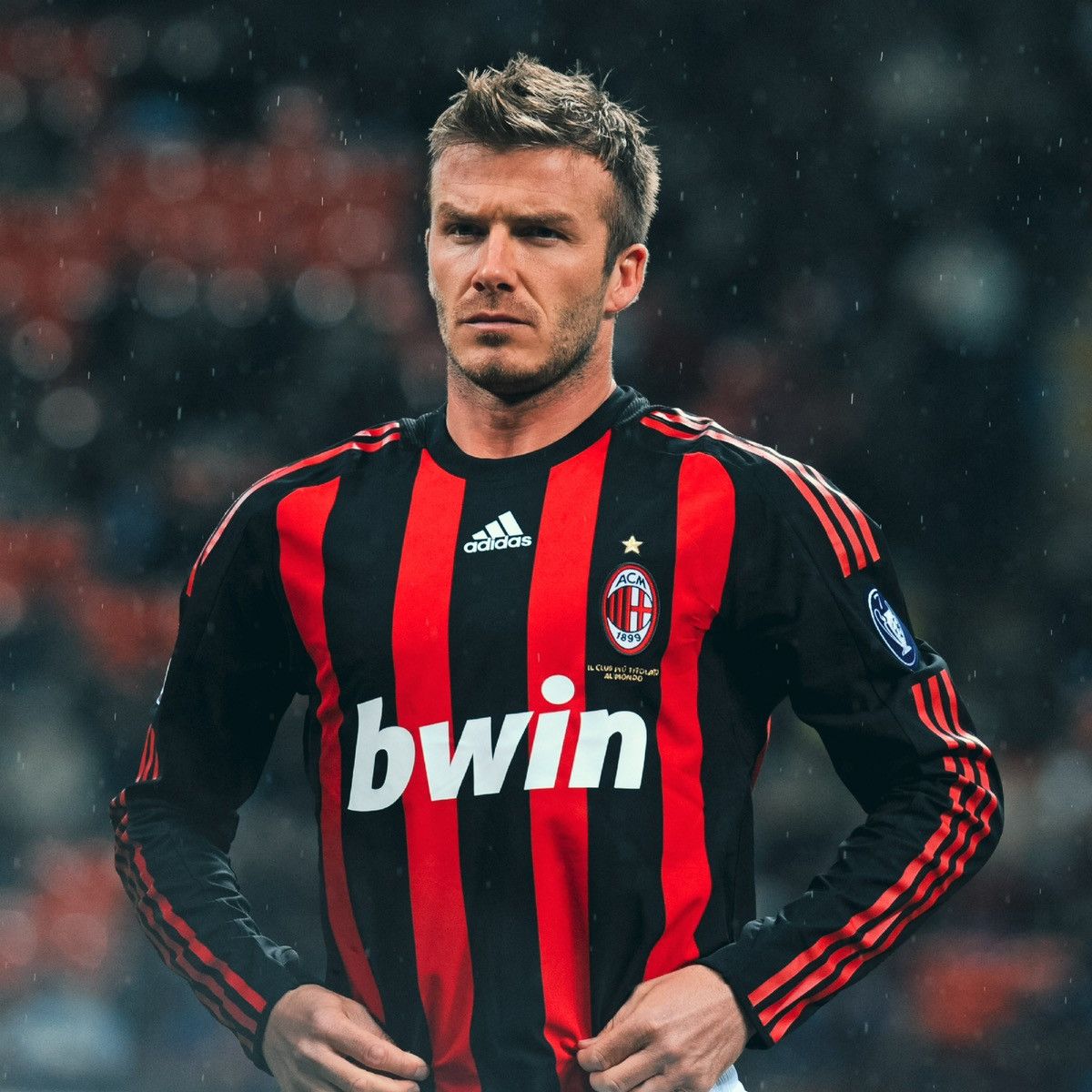 Adidas AC Milan 08/09 longsleeves home shirt #32 Beckham Size US M / EU 48-50 / 2 - 11 Thumbnail