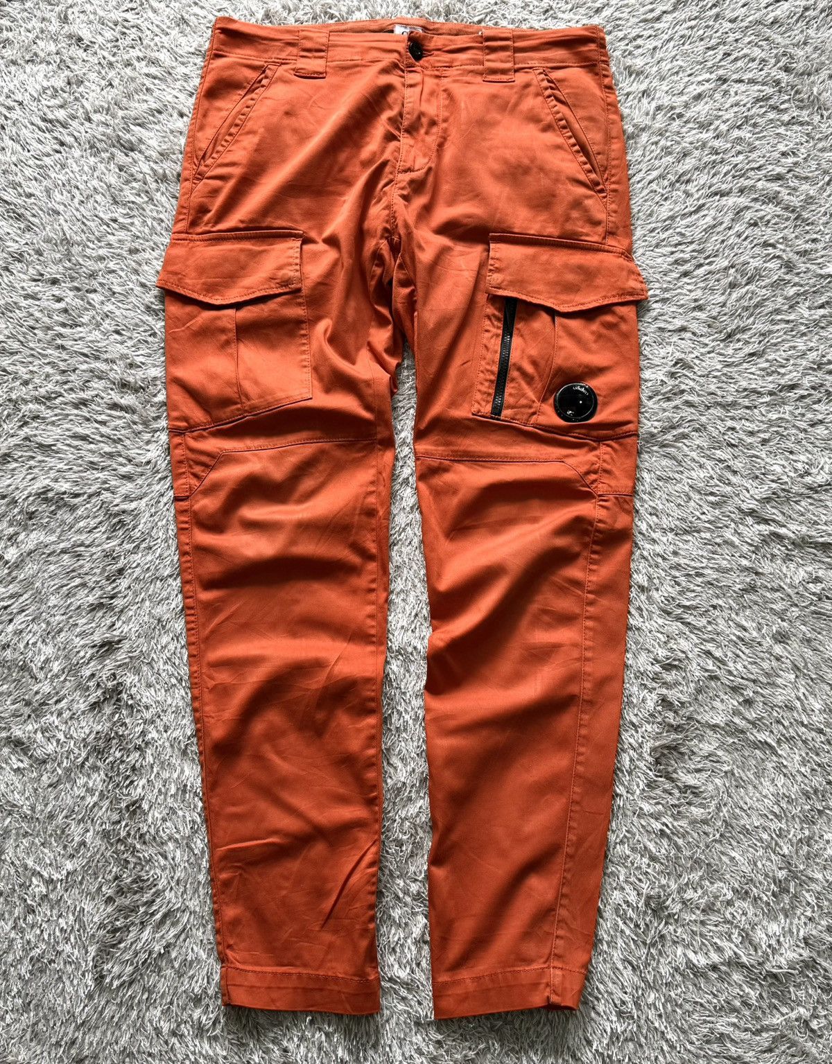 C.P. COMPANY ORANGE GARMENT DYED CARGO PANTS