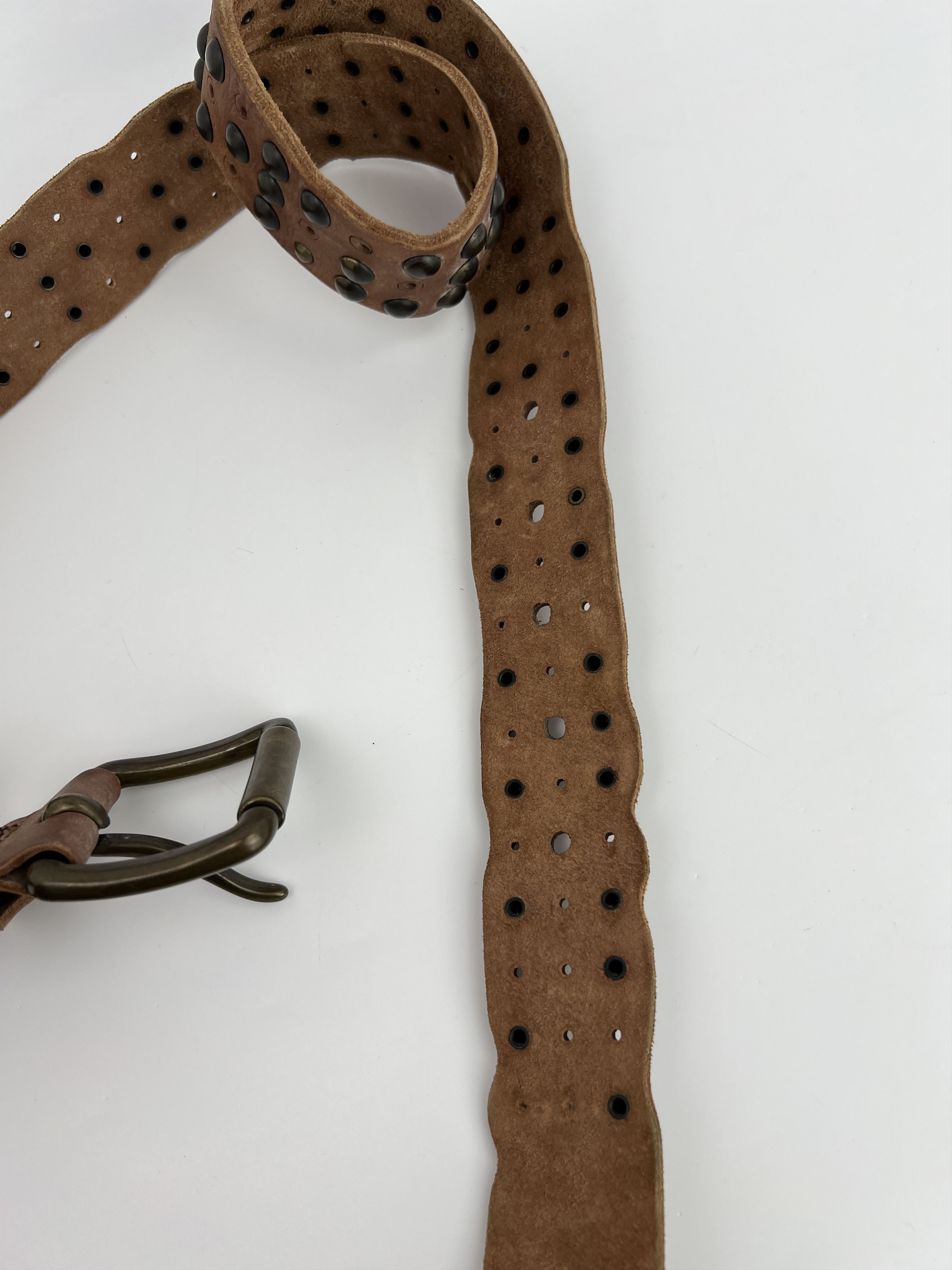 Diesel Vintage Diesel Studded Rhinestones Brown Leather Belt Size ONE SIZE - 8 Thumbnail