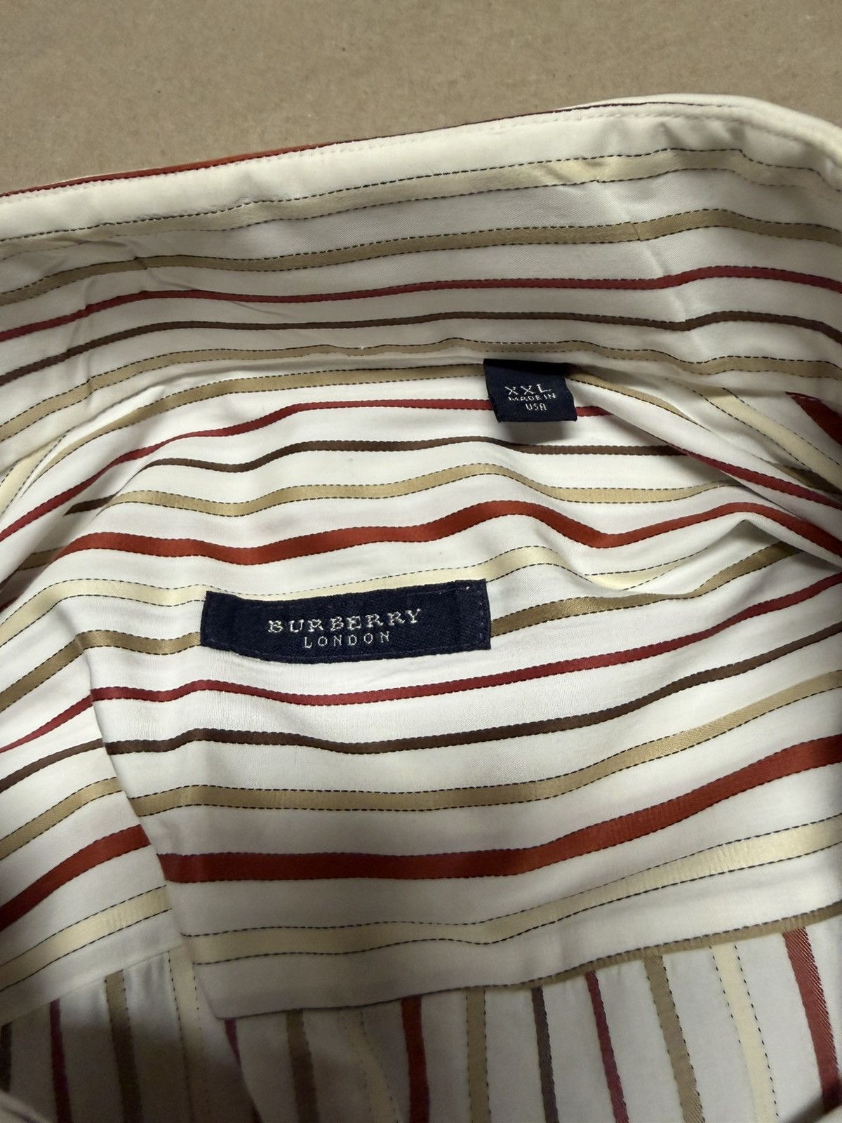 Burberry Burberry London Men's Long Sleeve Button-Up Shirt XXL Beige Size US XXL / EU 58 / 5 - 3 Thumbnail