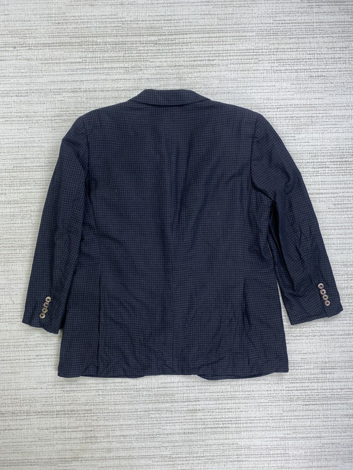 Burberry × Japanese Brand × Vintage Vtg 90s Burberry London Surface Hemp Material Plaid Blazer Size US M / EU 48-50 / 2 - 2 Thumbnail