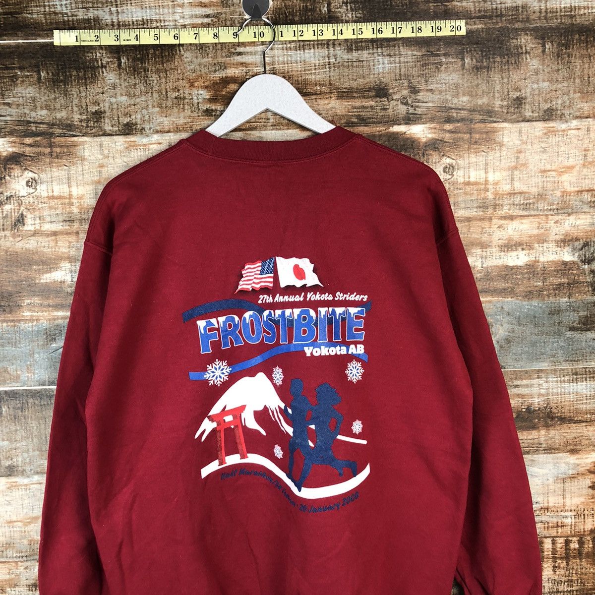 Japanese Brand × Vintage Yokota Strides Running Club Maroon vintage Sweatshirt #A2045 Size US M / EU 48-50 / 2 - 2 Thumbnail