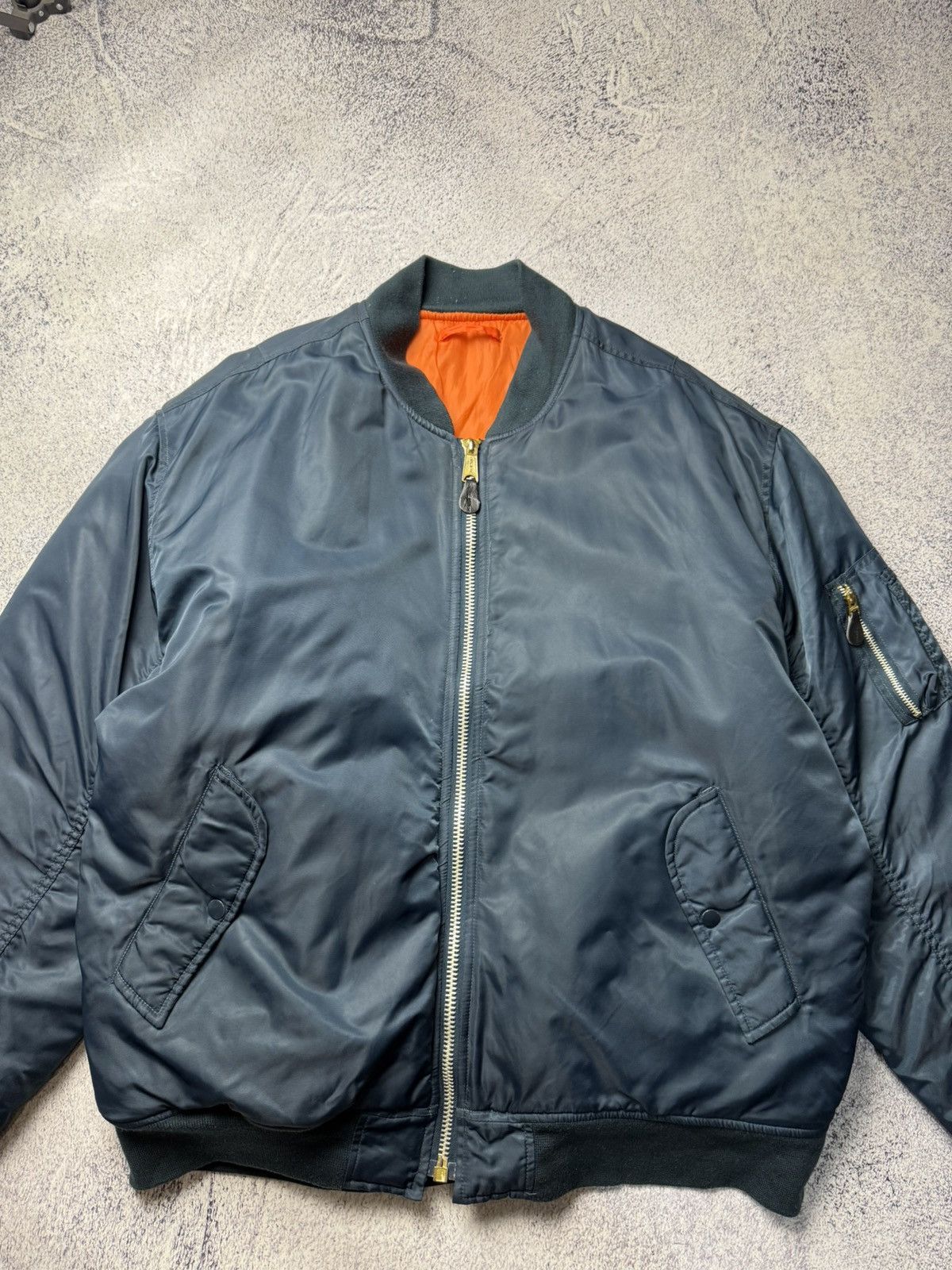 Alpha Industries Vintage Blue Reversible Bomber Jacket MA1 USA Y2K Size US XXL / EU 58 / 5 - 7 Thumbnail